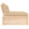 Canapé central 120x80 cm bois de pin massif 