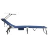 Chaises longues pliantes 2 pcs avec auvent en tissu Oxford 600D bleu 