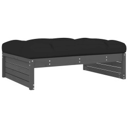 Repose-pied de jardin 120x80 cm gris bois de pin massif 