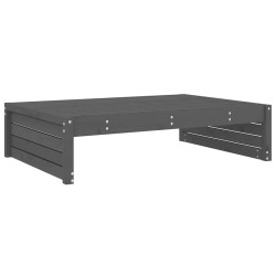 Repose-pied de jardin 120x80 cm gris bois de pin massif 