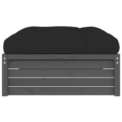 Repose-pied de jardin 120x80 cm gris bois de pin massif 