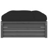 Repose-pied de jardin 120x80 cm gris bois de pin massif 