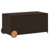 Boîte de rangement de jardin et roues marron 190L poly rotin 
