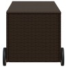 Boîte de rangement de jardin et roues marron 190L poly rotin 