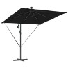 Parasol banane à mât déporté Noir 249 x 249 x 250 cm 