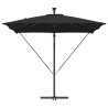 Parasol banane à mât déporté Noir 249 x 249 x 250 cm 