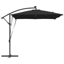 Parasol banane à mât déporté Noir 249 x 249 x 250 cm 