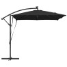 Parasol banane à mât déporté Noir 249 x 249 x 250 cm 