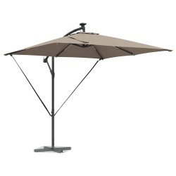 Parasol banane à mât déporté Taupe 249 x 249 x 250 cm 
