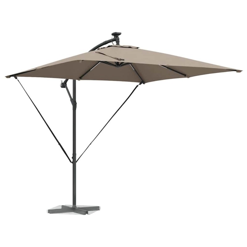Parasol banane à mât déporté Taupe 249 x 249 x 250 cm 