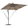 Parasol banane à mât déporté Taupe 249 x 249 x 250 cm 