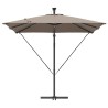 Parasol banane à mât déporté Taupe 249 x 249 x 250 cm 