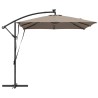 Parasol banane à mât déporté Taupe 249 x 249 x 250 cm 