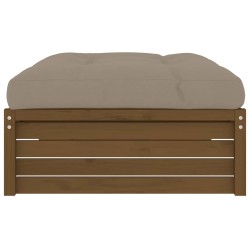 Repose-pied de jardin 120x80 cm marron miel bois de pin massif 