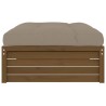 Repose-pied de jardin 120x80 cm marron miel bois de pin massif 
