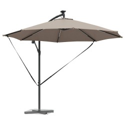 Parasol banane à mât déporté Taupe 294 x 294 x 248 cm 