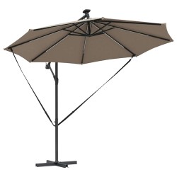 Parasol banane à mât déporté Taupe 294 x 294 x 248 cm 