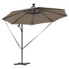 Parasol banane à mât déporté Taupe 294 x 294 x 248 cm 