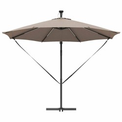 Parasol banane à mât déporté Taupe 294 x 294 x 248 cm 