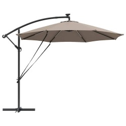 Parasol banane à mât déporté Taupe 294 x 294 x 248 cm 