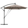 Parasol banane à mât déporté Taupe 294 x 294 x 248 cm 