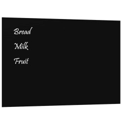 Tableau noir magnétique mural noir 60x40 cm verre trempé 