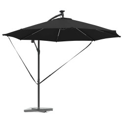 Parasol banane à mât déporté Noir 294 x 294 x 248 cm 