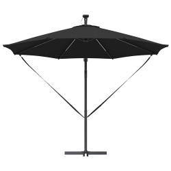 Parasol banane à mât déporté Noir 294 x 294 x 248 cm 