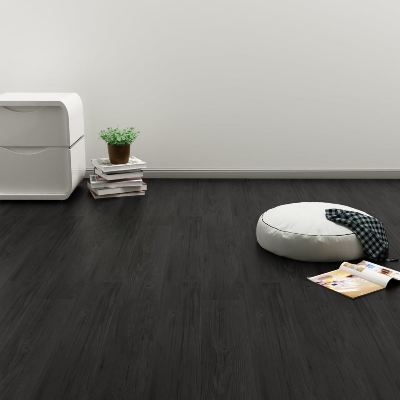Dalles de plancher autoadhésives PVC anthracite chêne 