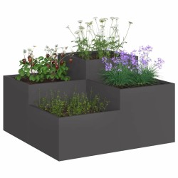 Jardinère 100x100x48 cm en acier noir 