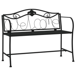 Banc de jardin 2 places 104 cm Noir Acier 