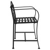 Banc de jardin 2 places 104 cm Noir Acier 