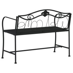 Banc de jardin 2 places 104 cm Noir Acier 