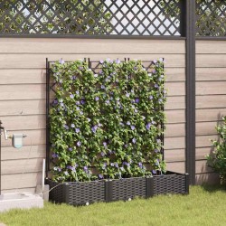 Jardinières de jardin 1 pc Noir 120 x 40 x 126 cm Plastique 