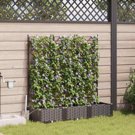 Jardinières de jardin 1 pc Marron 120 x 40 x 126 cm Plastique 