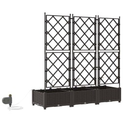 Jardinières de jardin 1 pc Marron 120 x 40 x 126 cm Plastique 