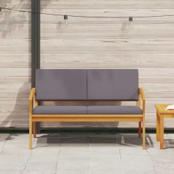 Banc de jardin avec coussins 115x70x72 cm en bois d'acacia 