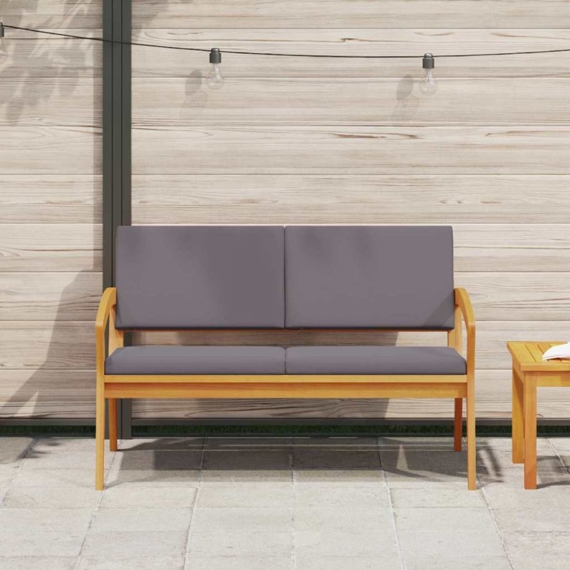 Banc de jardin avec coussins 115x70x72 cm en bois d'acacia 