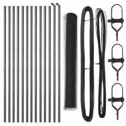 Kit de Clôture Ensemble de 2 Gris Acier 