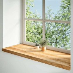 Appuis de fenêtre 2 pcs marron clair bois de chêne massif 