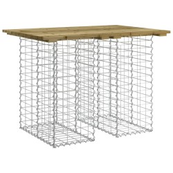 Banc de jardin design gabion 100x70x72 cm bois de pin imprégné 