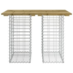 Banc de jardin design gabion 100x70x72 cm bois de pin imprégné 