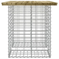 Banc de jardin design gabion 100x70x72 cm bois de pin imprégné 