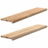 Marches d'escalier 2 pcs non traité bois de chêne massif 