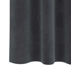 Rideaux occultants avec bandeau supérieur 2 pcs en velours gris clair 