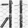 Clôture hexagonale grise 1,4x10 m en acier 