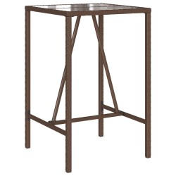 Table de bar d’extérieur marron 70x70x110 cm résine tressée 