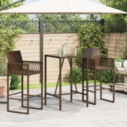 Table de bar d’extérieur marron 70x70x110 cm résine tressée 