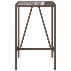 Table de bar d’extérieur marron 70x70x110 cm résine tressée 