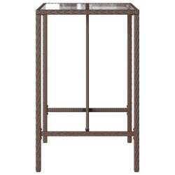 Table de bar d’extérieur marron 70x70x110 cm résine tressée 